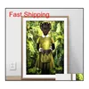 Schilderijen Ruud Van Empel Kunstwerken Staande In Groen Gele Jurk Art Poster Wall Decor Foto's Print Unframe qylcKK packing20102931