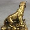 Zsr 601 folk Cina chino fengshui laton ferocidad Zodiaco Tigre animale estatua escultura2116