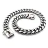 Liten Middle Large Dog Collar Rostfritt stål 14mm Pet Dog Collar Halsband P -kedja Guldkedja för fransk bulldogg Pitbull 210729286o