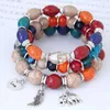 Bracelets de charme B0404 Polyvalent Bohemian Elephant Love Wings Perlé Multi Couche Perle Style Bracelet Bijoux