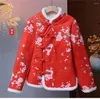 Женские плащи осень и зима плюс бархатная куртка на хлопковой подкладке в национальном стиле с китайской пряжкой