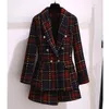 Kvinnor Elegant Woolen Suit Jacket Top and Culotes Kort kjol Tvådelar Winter Work Jacquard Office Uniform 240312