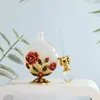 60 x Exquisite Rose Emamel Color Craft Frosted Essence Glasflaska tom Oblate Shape Dubai 10 ml/15 ml Vintage parfymflaskor