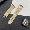 デザイナーアップルウォッチバンドApple Watchシリーズ9 8 3 4 5 6 7 SE ULTRA BANDS 38MM 42MM 40mm 45mm 44mm 49mm Luxury Triangle P Leather Fabrics Woven WatchBand