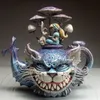 Handmade Art Cat Teapot Devil Cat Creative Home Desktop Decorations Cat And Fish And Bird Resin Crafts Garden Decoration 2022 22022133