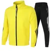 Spring and Autumn Mens Stand Collar Zipper Sports Suit Tide Brand Two-piece Sportswear Customized