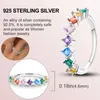 Klusterringar 2024 Äkta 925 Sterling Silver Sparkling Ring for Women Match med Charm Collection Jewelry Ladybug DIY Rainbow Gem