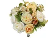 Bröllopsblommor Artifical Rose Bouquet for Bride Fake Marriage Bridesmaid Party Accessories