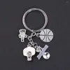 Keychains Basketball Key Chain Keyrings Pendant Cheerleader Alloy Keyring Keychain Gift Hanging Ornament för Girls Boys Gifts