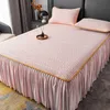 Other Bedding Supplies Summer Latex Cool Fitted Bed Skirt Sheets Set with case Washable Double Soft Mat Bed Mattress Protector Cover Home Decor