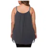 Camisoles tanques moda cinta tanque frisado feminino casual plissado topo chiffon blusa sólida