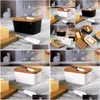 Other Home & Garden Plates Butter Box Nordic Sealing With Wood Lid Knife Dish Ceramic Keeper Tool Cheese Tray Plate Kitchen Storage Dr Otqul