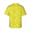 Men's Casual Shirts Lemon Slice Print Vacation Shirt Digital Art Hawaii Men Retro Blouses Short-Sleeve Fashion Custom DIY Clothing