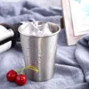 Stainless Steel Pint Cups Metal Cups Unbreakable Drinking Glasses Water Tumblers for Kids, Adults Indoor and Outdoor Use - Silver & Gold