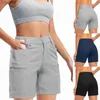 Shorts femininos para caminhada, shorts leves para uso externo, calças curtas com bolsos, calças de trabalho ldd240312