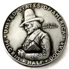 USA 1920 pilgrim halv dollar hantverk minnesmärke silverpläterad kopia mynt fabrik fin hemtillbehör2116