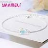 Bangle Cute Blue Little Whale Bracelets Bangles for Women Girl Gifts Luxury 925 Sterling Silver Enamel Jewelry with Extension ldd240312