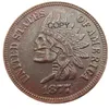 US08 Hobo Nickel 1877 Indian Cent Penny mit Blick auf den Totenkopf-Skelett-Zombie-Kopie-Münzanhänger, Zubehör, Münzen2687