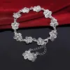 Charme perlé 925 en argent Sterling fleurs chaîne bracelets pour femme rétro mode fête de mariage cadeau de noël bijoux fins CuteL24213