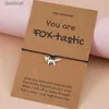 Kościkowe minimalistyczne bransoletki lisowe dla kobiet piękne zwierzęta kot pleciony bransoletka