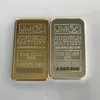 4 peças não magnéticas outras artes e ofícios América JM Coin Johnson Matthey 50 x 28 mm banhado a ouro prata barra de cecoration com237i