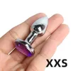 Anal Toys Metal Anal Plug para mujeres Acero inoxidable Butt Plug con joyería Crystal Anus Toy Anal Bead Ladies Sex Toys Juego para adultos AnalplugL2403