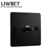Black Color 1 Gang 2 Way Wall Switch och AC220250V Rostfritt stålpanelens ljusströmbrytare med svart färg TOGGLE T200605288X