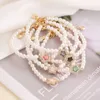 New Copper Micro Inlaid Zircon Five Pointed Star Bracelet Personalized INS Pearl Hand Decoration Gold Jewelry B320