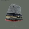 Chapeaux à large bord seau lavage denim seau casquette femme pêcheur unisexe Bob chapeau hip-hop Goros hommes Panama coupe-vent Q240311