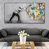 Graffiti-Kunst-Wandbilder für Wohnzimmer, Banksy-Szenen, Straßen-Leinwandgemälde, Wandkunst, Poster, Drucke, Zuhause, Cuadros, Decor227S