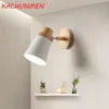 Nordic Solid Wood Bedroom Wall Light Modern Minimalist Macaron LED Wall Lamp Creative Living Room inomhusbelysning AC85-265V2131