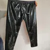 Damesslipje Sexy Unisex Heren Zomer Hoge taille PU-leer Dunne broek Zwarte legging Glanzende potloodstretchbroek