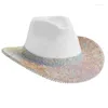 Bérets Cowboy Hat Bejeweled Knight Prom Accessoires pour Bachelorette Party