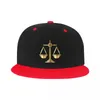 Ball Caps Goud Schalen Van Justitie Wet Logo Baseball Cap Plat Outdoor Snapback Dames Heren Verstelbaar Advocaat Juridisch Feest Hiphop Vaderhoed