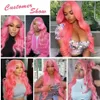 Pink Lace Front Wig Human Hair 13x4 Transparent Hd Lace Frontal Wig Brazilian Colored Body Wave Lace Front Wigs for Women Sale