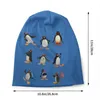 Bérets drôle pingouin Pingu humeur Skullies bonnets casquettes unisexe hiver chaud tricot chapeau adulte Antarctique Animal Bonnet chapeaux casquette de ski en plein air