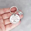 Keychains Thank You For Going The Extra Mile Keychain Stainless Steel Laser Engraved Home Pendant Accessories Letter Keyring Gift