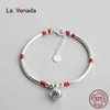 La Monada Red Thread For Hand 925 Sterling Silver Bracelet Bell Tube Red Thread String Rope Bracelets For Women Silver 925 240226
