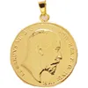 P09COIN PENDANT 1902 Edward VII Sovereign London Mint Luster Superb Gold Plated Fashion JewelryDiameter22mm308T