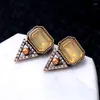 Stud Earrings LUBOV Bohemian Crystal For Women Vintage Imitation Pearl Flowers Star Top Wedding Multi Color 2024