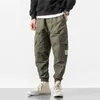 Men's Pants 2024 Casual Cargo Cotton Men Pocket Loose Straight Elastic Work Trousers Fit Joggers Male Large Size