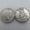 USA: s head-to-head två ansikte 1922 1922 Peace Dollar Skull Zombie Skeleton Hand Carved Copy Coins2737