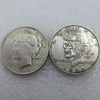 US Head-To-Head Two Face 1922 1922 Peace Dollar teschio zombie scheletro intagliato a mano Copia monete2737