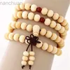 Bangle 108 Beads Natural Sândalo Pulseiras Budistas Buda Oração Madeira Frisada Pulseira Nó 4 Camadas Corrente de Pulso Homens Mulheres Bangles LDD240312