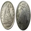 Moedas dos eua 1891 p o s sentado liberdade quater dólar banhado a prata artesanato cópia moeda ornamentos de latão decoração para casa acessórios235l