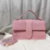 Designer LE BAMBINO Fashionable Linen Bag Top Handle Vintage Handbags Underarm Frosted Shoulder Bag Luxury Handheld Wallet Fashion Tote Messenger Bag 240312