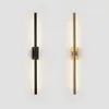 Modern simple linear tube LED wall lamp up down background opposite wall light LED bedside foyer corridor black gold LED sconce 21242U