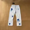Джинсы Зимние дизайнерские мужские женские длинные брюки Jogger Джинсовая одежда с принтом Hop Hop Pant Chromes 364