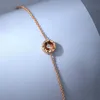 Pulseira de grade de diamantes Xiaoxiangjia COCO de alta versão com banho de ouro rosa 18K para mulheres, um acessório versátil e luxuoso