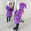 Down Coat Girls Lace Cotton Padded Clothes Winter Children's Golden Velvet Cute Hat Wadded Jacket Kids Thickened Thermal Outerwear P287